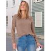 imageANRABESS Womens V Neck Ribbed Long Sleeve 2025 Fall Lightweight Soft Sweaters TopBurnt Tan