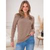 imageANRABESS Womens V Neck Ribbed Long Sleeve 2025 Fall Lightweight Soft Sweaters TopBurnt Tan