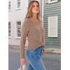 imageANRABESS Womens V Neck Ribbed Long Sleeve 2025 Fall Lightweight Soft Sweaters TopBurnt Tan