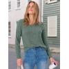 imageANRABESS Womens V Neck Ribbed Long Sleeve 2025 Fall Lightweight Soft Sweaters TopDeep Green