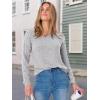 imageANRABESS Womens V Neck Ribbed Long Sleeve 2025 Fall Lightweight Soft Sweaters TopLight Grey