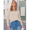 imageANRABESS Womens V Neck Ribbed Long Sleeve 2025 Fall Lightweight Soft Sweaters TopParchment