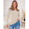 imageANRABESS Womens V Neck Ribbed Long Sleeve 2025 Fall Lightweight Soft Sweaters TopParchment