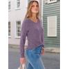 imageANRABESS Womens V Neck Ribbed Long Sleeve 2025 Fall Lightweight Soft Sweaters TopPurple
