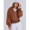 imageANRABESS Womens Zip Up Hoodies Cropped Sweatshirts Casual Comfy Cute Zip Jackets Fashion Trendy Fall Outfits 2025 Y2K ClothesCaramel
