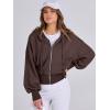 imageANRABESS Womens Zip Up Hoodies Cropped Sweatshirts Casual Comfy Cute Zip Jackets Fashion Trendy Fall Outfits 2025 Y2K ClothesCoffee