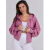 imageANRABESS Womens Zip Up Hoodies Cropped Sweatshirts Casual Comfy Cute Zip Jackets Fashion Trendy Fall Outfits 2025 Y2K ClothesHot Pink