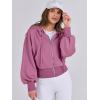 imageANRABESS Womens Zip Up Hoodies Cropped Sweatshirts Casual Comfy Cute Zip Jackets Fashion Trendy Fall Outfits 2025 Y2K ClothesHot Pink