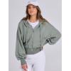 imageANRABESS Womens Zip Up Hoodies Cropped Sweatshirts Casual Comfy Cute Zip Jackets Fashion Trendy Fall Outfits 2025 Y2K ClothesSage Green