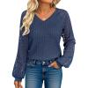 imageANRABESS Lace Long Sleeve Tops for Women 2025 Fall Business Casual V Neck Shirts Work Office Trendy Blouses Fashion OutfitsDark Blue