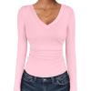 imageANRABESS Long Sleeve Shirts for Women V Neck Basic Tees Top Casual Going Out Tshirt Workout Outfits 2025 Fall Fashion ClothesLight Pink