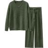 imageANRABESS Lounge Sets for Women Fuzzy Fleece Pajama Sets 2 Piece Outfits Cozy Sweater Matching Set 2025 Fall Winter LoungewearLawn Green