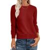 imageANRABESS Sweater for Women Long Sleeve Crewneck 2025 Fall Winter Soft Loose Fit Basic Knit Pullover Sweaters Top OutfitsRed
