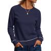 imageANRABESS Sweaters for Women Long Sleeve Cropped Lightweight 2025 Fall Fashion Knit Crewneck Pullover Top Soft Trendy OutfitsNavy Blue