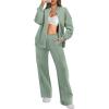 imageANRABESS Women 2 Piece Outfits Lounge Set Oversized Zip Up Sweatshirt Jacket Sweatpant Matching Sweat Sets Winter SweatsuitsLight Green