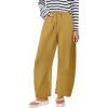 imageANRABESS Women Barrel Jeans High Waisted Wide Leg Drawstring Denim Pants Y2K Baggy Loose Fit Trouser Jeans with PocketsLight Khaki