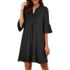 imageANRABESS Women Mini Dress Summer V Neck Ruffle Short Sleeve Shift Casual Tunic Dresses 2025 Loose Beach Vacation Outfits