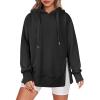 imageANRABESS Women Oversized Hoodies Side Zipper Fleece Long Sweatshirts Lightweight Tunic Pullover 2025 Fall Trendy ClothesBlack