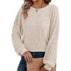 imageANRABESS Womens Batwing Long Sleeve Shirts 2025 Fall Oversized Loose Fit Lightweight Sweater Dressy Casual Tunic Tops BlouseLight Khaki