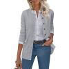 imageANRABESS Womens Cardigans 2025 Fall Dressy Casual Long Sleeve Crewneck Button Down Open Front Soft Knit Cardigan SweatersGrey