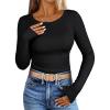 imageANRABESS Womens Long Sleeve Shirts Crewneck Curved Hem Rib Knit Slim Fit Basic Y2K Tops 2025 Fall Outfits Casual Work TeesBlack