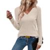imageANRABESS Womens Long Sleeve Shirts V Neck Lightweight Sweater Tops 2025 Fall Dressy Casual Work Tunic BlouseLight Khaki
