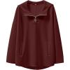imageANRABESS Womens Oversized Hoodie Quarter Zip Sweatshirts 2025 Fall Winter Tunic Pullover Top Trendy Teen Girls Preppy ClothesBurgundy