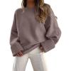 imageANRABESS Womens Oversized Sweaters 2025 Long Sleeve Fuzzy Knit Casual Chunky Pullover Sweater Fall Outfits ClothesNutmeg