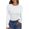 imageANRABESS Womens Ribbed Long Sleeve Tops Slim Fitted Dressy Shirts Basic Tee Tshirts 2025 Fall Fasion Outfits with ButtonsWhite