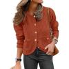 imageCaracilia Womens 2025 Fall Cardigan Sweaters Knitted Dressy Casual Jackets Trendy OutfitsRust