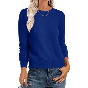 imageANRABESS Sweater for Women Long Sleeve Crewneck 2025 Fall Winter Soft Loose Fit Basic Knit Pullover Sweaters Top OutfitsRoyal Blue