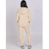 imageANRABESS Womens 2 Piece Outfits Sweatsuits Oversized Zip Up Sweatshirt Jogger Sweatpants Tracksuit Sweat Lounge Matching SetBeige