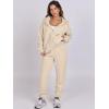 imageANRABESS Womens 2 Piece Outfits Sweatsuits Oversized Zip Up Sweatshirt Jogger Sweatpants Tracksuit Sweat Lounge Matching SetBeige