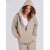 imageANRABESS Womens 2 Piece Outfits Sweatsuits Oversized Zip Up Sweatshirt Jogger Sweatpants Tracksuit Sweat Lounge Matching SetKhaki