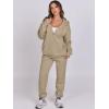 imageANRABESS Womens 2 Piece Outfits Sweatsuits Oversized Zip Up Sweatshirt Jogger Sweatpants Tracksuit Sweat Lounge Matching SetLight Khaki