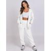 imageANRABESS Womens 2 Piece Outfits Sweatsuits Oversized Zip Up Sweatshirt Jogger Sweatpants Tracksuit Sweat Lounge Matching SetWhite