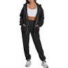 imageANRABESS Womens 2 Piece Outfits Sweatsuits Oversized Zip Up Sweatshirt Jogger Sweatpants Tracksuit Sweat Lounge Matching SetBlack