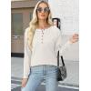 imageANRABESS Womens Long Sleeve Waffle Knit Shirts Dressy Casual Loose Button Up V Neck Henley Tops 2025 Fall Basic Tee BlouseBeige