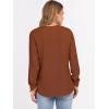imageANRABESS Womens Long Sleeve Waffle Knit Shirts Dressy Casual Loose Button Up V Neck Henley Tops 2025 Fall Basic Tee BlouseBurnt Orange