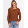 imageANRABESS Womens Long Sleeve Waffle Knit Shirts Dressy Casual Loose Button Up V Neck Henley Tops 2025 Fall Basic Tee BlouseBurnt Orange