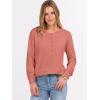 imageANRABESS Womens Long Sleeve Waffle Knit Shirts Dressy Casual Loose Button Up V Neck Henley Tops 2025 Fall Basic Tee BlouseCoral