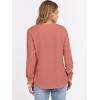 imageANRABESS Womens Long Sleeve Waffle Knit Shirts Dressy Casual Loose Button Up V Neck Henley Tops 2025 Fall Basic Tee BlouseCoral
