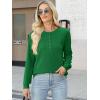 imageANRABESS Womens Long Sleeve Waffle Knit Shirts Dressy Casual Loose Button Up V Neck Henley Tops 2025 Fall Basic Tee BlouseGreen