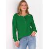 imageANRABESS Womens Long Sleeve Waffle Knit Shirts Dressy Casual Loose Button Up V Neck Henley Tops 2025 Fall Basic Tee BlouseGreen