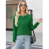 imageANRABESS Womens Long Sleeve Waffle Knit Shirts Dressy Casual Loose Button Up V Neck Henley Tops 2025 Fall Basic Tee BlouseGreen