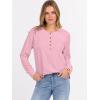imageANRABESS Womens Long Sleeve Waffle Knit Shirts Dressy Casual Loose Button Up V Neck Henley Tops 2025 Fall Basic Tee BlouseLight Pink