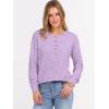 imageANRABESS Womens Long Sleeve Waffle Knit Shirts Dressy Casual Loose Button Up V Neck Henley Tops 2025 Fall Basic Tee BlouseLight Purple