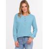imageANRABESS Womens Long Sleeve Waffle Knit Shirts Dressy Casual Loose Button Up V Neck Henley Tops 2025 Fall Basic Tee BlouseSky Blue