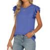 imageANRABESS Womens Ruffle Short Sleeve Business Casual Dressy Top Crewneck Loose T Shirts 2025 Summer Blouses Blue L