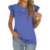imageANRABESS Womens Ruffle Short Sleeve Business Casual Dressy Top Crewneck Loose T Shirts 2025 Summer Blouses Blue L